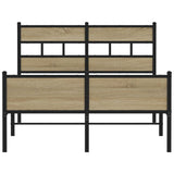 Bed Frame without Mattress Sonoma Oak 120x190 cm Small Double Engineered Wood 4017287