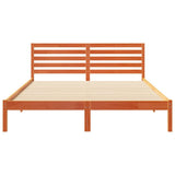 Bed Frame with Headboard Wax Brown 160 x 210 cm Solid Pine Wood 872316