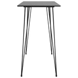 Bar Set Black MDF, Metal, Solid reclaimed wood Large Footrest 3057829