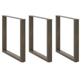 Dining Table Legs U-Shaped 3 pcs Natural Steel 90x cm Steel 4013211