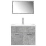 ZNTS 3 Piece Bathroom Furniture Set Concrete Grey Engineered Wood 3324893