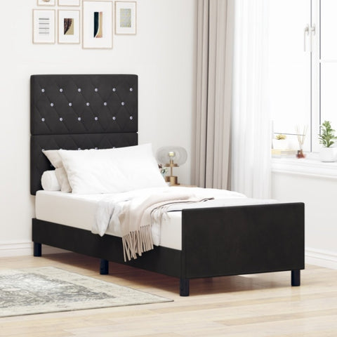 ZNTS Bed Frame Black 80x200 cm Velvet 3344839