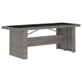 9 Piece Garden Dining Set with Cushions Grey Poly Rattan 3095251