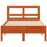 Bed Frame without Mattress Wax Brown 90x190 cm Single Solid Wood Pine 3306170
