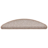 Stair Mats 20 pcs 56x17x3 cm Light Brown Half Round 3365783
