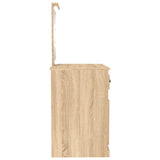 Dressing Table with LED Sonoma Oak 90x50x132.5 cm Engineered Wood 816771