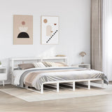 Bed Frame without Mattress White 200x200 cm Solid Wood Pine 3306508