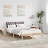 Bed frame Brown and taupe 120 x 200 cm Solid pine wood 878612