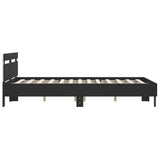 Bed Frame Black Engineered wood and Plywood Double Bed Frame 3207547