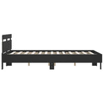 ZNTS Bed Frame with LED without Mattress Black 140x200 cm 3207547