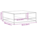 Coffee Table Smoked Oak 100x100x30 cm Engineered Wood and Metal 848776