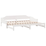 Daybed with Trundle without Mattress White 90x200 cm Solid Wood 850906