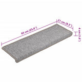 Stair Mats 15 pcs 65x21x4 cm Light Grey Rectangular Edge 134570