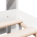 ZNTS Bookcase Bed without Mattress White 150x200 cm King Solid Wood Pine 3322799