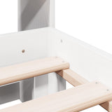 ZNTS Bookcase Bed without Mattress White 150x200 cm King Solid Wood Pine 3322799