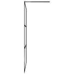 ZNTS Walk-in Shower Wall with Shelf Black 80x195 cm ESG Glass&Aluminium 3185447