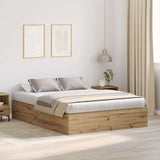 Storage Bed Frame Artisan Oak 150 x 200 cm Engineered Wood 3335388