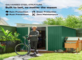 Garden Metal Storage Shed Outdoor Metal Tool House with Double Sliding Doors and 2 Air Vents, T3398P328408
