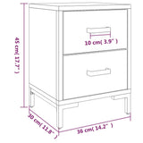 Bedside Cabinet Black 36x30x45 cm Solid Pinewood 349912