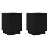 Bedside Cabinets with LED Lights 2 pcs Black 38x34x50 cm 861268