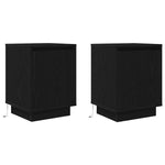 ZNTS Bedside Cabinets with LED Lights 2 pcs Black 38x34x50 cm 861268