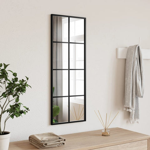 ZNTS Wall Mirror Black 30x80 cm Rectangle Iron 358642