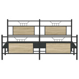Metal Bed Frame without Mattress Sonoma Oak 180x200 cm Super King 3325098