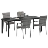 Garden Dining Set 5 pcs Grey Powder-Coated Steel 3379414