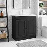 Bathroom under Sink Cabinet Black 56 x 37.5 x 81 cm 890065