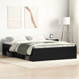 Bed Frame without Mattress Black Oak 140x190 cm Engineered Wood 3329338