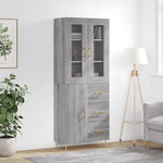 Highboard Grey Sonoma 69.5x34x180 cm Engineered Wood 3198463