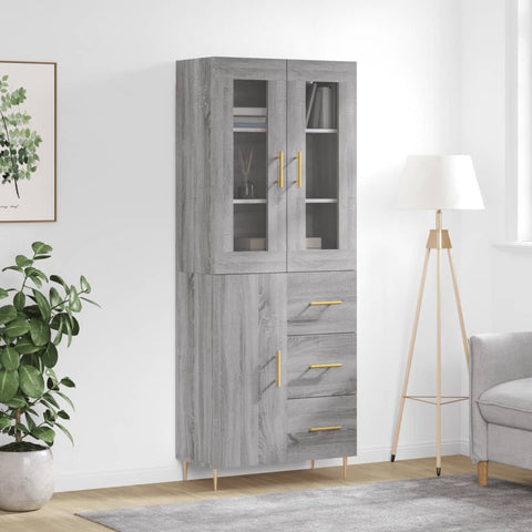 Highboard Grey Sonoma 69.5x34x180 cm Engineered Wood 3198463