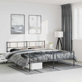 Metal Bed Frame without Mattress with Footboard Black 193x203cm 372203