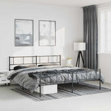 Metal Bed Frame without Mattress with Footboard Black 183x213cm 372202
