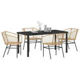 Garden Dining Set 5 pcs Brown Poly Rattan 3380900