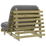 Futon Sofa Bed with Mattress 80x206x11 cm Impregnated Wood Pine 846760