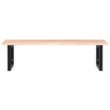 Basin Shelf Wall Mounted Steel and Solid Wood Oak 3302637