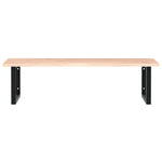 Basin Shelf Wall Mounted Steel and Solid Wood Oak 3302637
