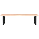 Basin Shelf Wall Mounted Steel and Solid Wood Oak 3302637