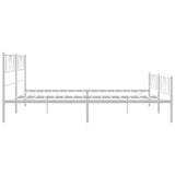 Metal Bed Frame without Mattress with Footboard White 180x200cm 355534