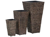 Raised Beds 3 pcs Water Hyacinth Dark Brown 45569