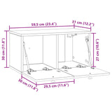 Wall-Mounted TV Cabinet 59.5 x 31 x 30 cm Black Engineered Wood 899216