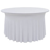 2 pcs Stretch Table Covers with Skirt 150x74 cm White 133582