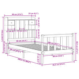 Bookcase Bed without Mattress White 90x200 cm Solid Wood Pine 3321738