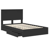 Storage Bed with Headboard Black 120 x 200 cm Engineered Wood 3411223
