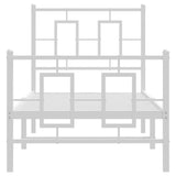 Metal Bed Frame without Mattress with Footboard White 80x200cm 374299