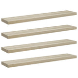 Floating Wall Shelves 4 pcs Oak 120x23.5x3.8 cm MDF 323885
