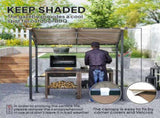 2.2 x 1.5 m BBQ Grill Gazebo Tent, Garden Grill with Metal Frame, Curved Canopy and 10 Hooks, T3398P327940