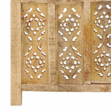 Hand carved 4-Panel Room Divider 160x165 cm Solid Mango Wood 285316