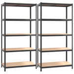 5-Layer Shelves 2 pcs Anthracite Steel&Engineered Wood 152868